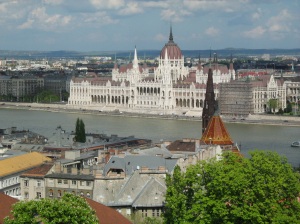 View of Parliament from Castle Hill on the Buda side